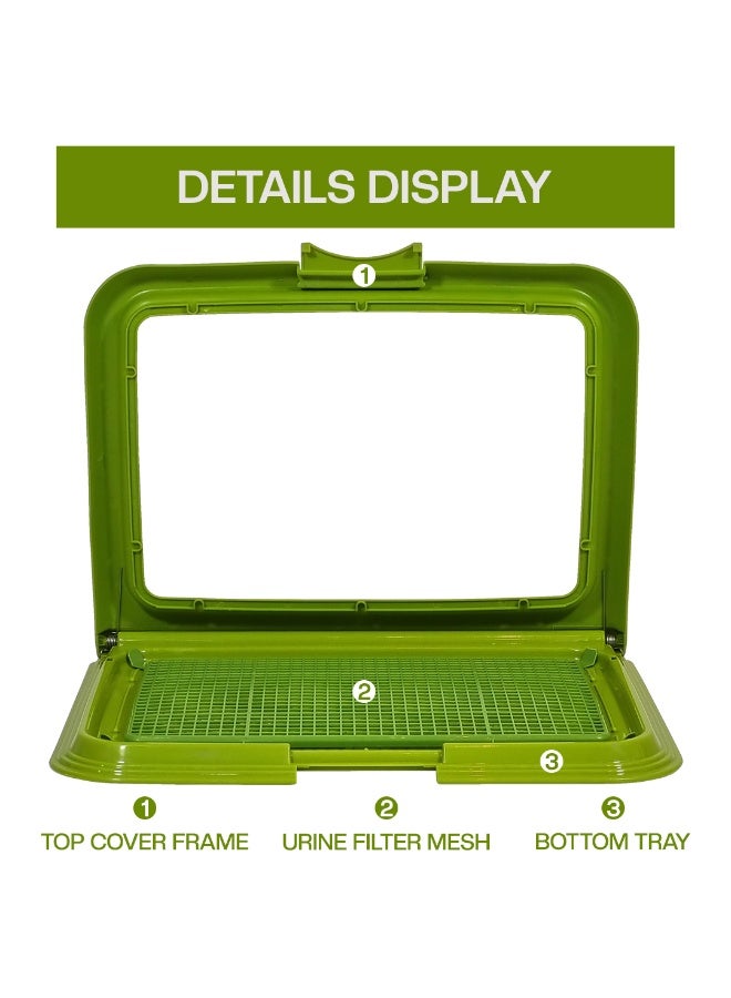 أن ان سي بيتس صينية قعادة للكلاب بتصميم مانع للتسرب، تصميم شبكي، وقاعدة مضادة للانزلاق، حامل بلاستيكي متين لسجادة التبول للحيوانات الأليفة للجراء والكلاب الصغيرة، مناسب للاستخدام الداخلي/الخارجي، سهل التنظيف، 49 سم - Image 4