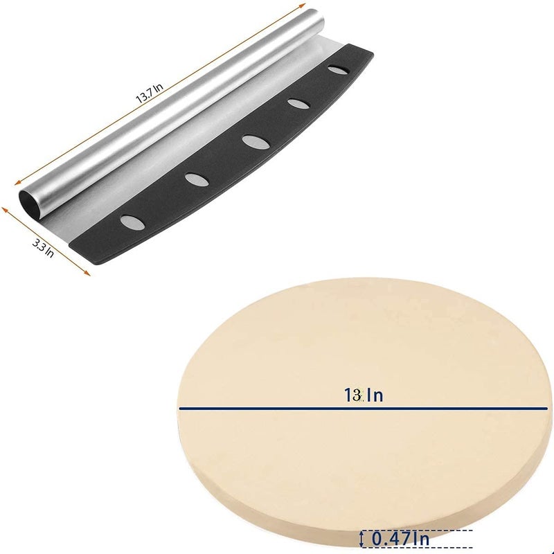 NILKANTH ® - Pizza Stone for Oven and Grill,Free Rocker Cutter,Durable and Safe Baking Stone for Grill, Thermal Shock Resistant Cooking Stone-13 Inch - Image 2