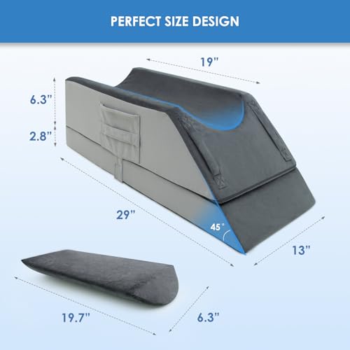 Kehangte Leg Elevation Pillows for After Surgery,4-Height Adjustable Leg Elevating Pillow,Knee Surgery Recovery Equipment,Improving Blood Circulation,Ankle/Foot Surgery Swelling, Washable Cover - Image 3