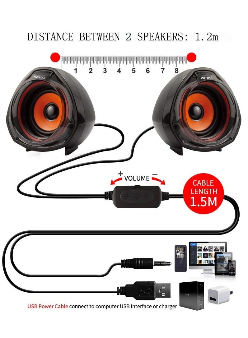 "CS1 Mini Multimedia Speaker - Powerful Stereo Sound - 3D Effect - USB Powered - - Image 5