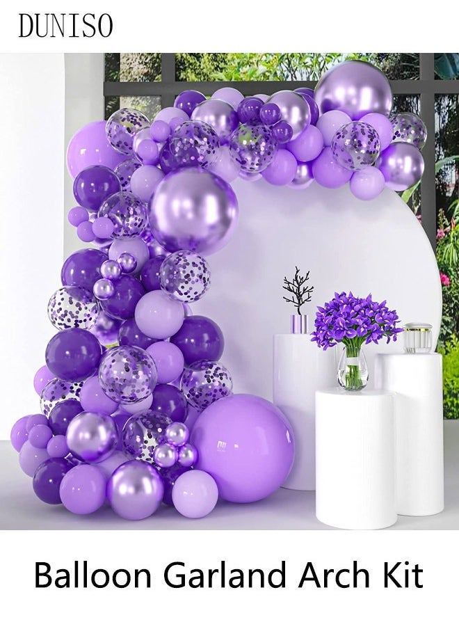 DUNISO 104PCS PCS Balloon Garland Arch Kit Purple Latex Balloons Set For Baby Wedding Birthday Party Background Decorations School Opening Ceremony - Image 1