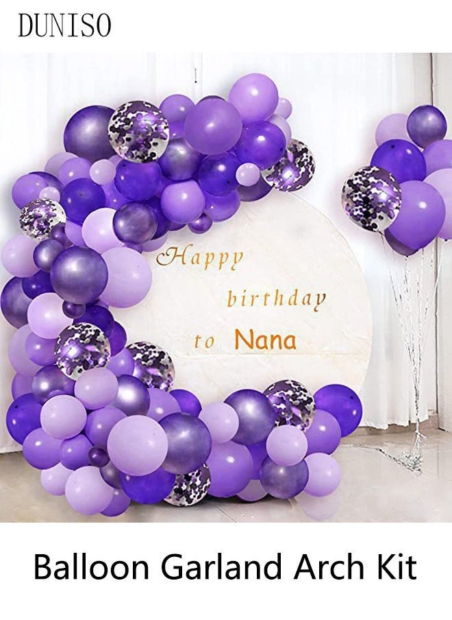 DUNISO 104PCS PCS Balloon Garland Arch Kit Purple Latex Balloons Set For Baby Wedding Birthday Party Background Decorations School Opening Ceremony - Image 3