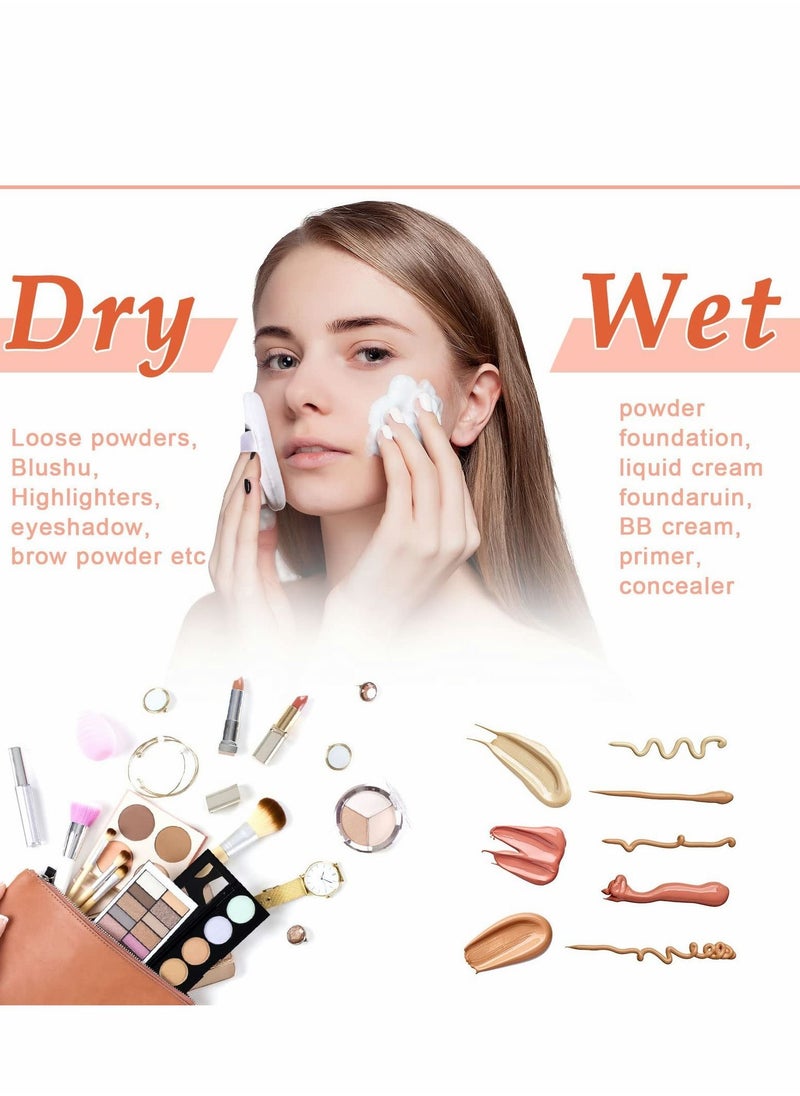 NIBEMINENT - 30 Pcs Cotton Powder Puff for Makeup Soft Washable 3.15 Inch Cosmetic Puffs with Ribbon Strap Loose Body Mineral Powder, White and Skin Color - Image 1