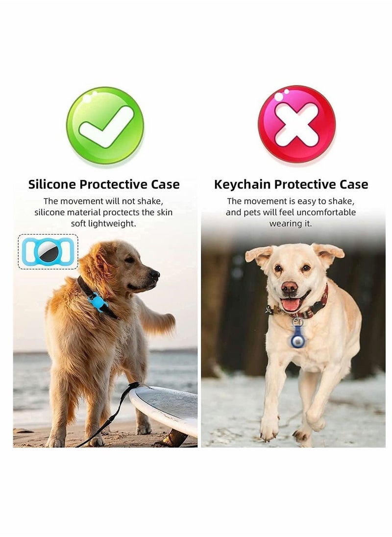 Y&D Pet Collar Cases Compatible with Apple Airtag Silicone Dog Cat Collars Protective GPS Finder Case Glow Loop Holder for Airtag Anti Lost Device (2 Pack Wine Red Orange )  - Image 5