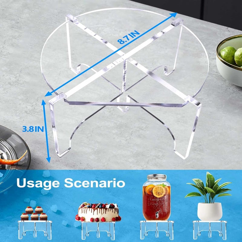 BESHIGH Acrylic Beverage Dispenser Stand Only, Fit Max 8.7 Inch Glass Drink Dispenser and Water Jug Holder, Plant Stand, Cake Display Stand for Parties and Catering Events - Image 3