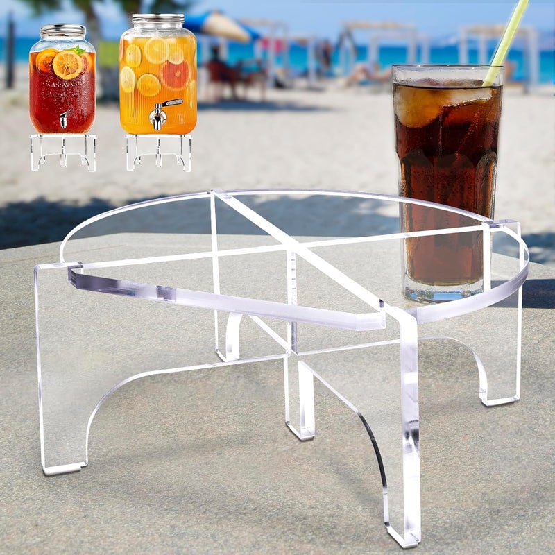 BESHIGH Acrylic Beverage Dispenser Stand Only, Fit Max 8.7 Inch Glass Drink Dispenser and Water Jug Holder, Plant Stand, Cake Display Stand for Parties and Catering Events - Image 1