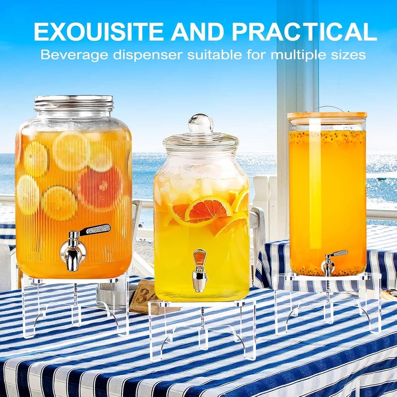 BESHIGH Acrylic Beverage Dispenser Stand Only, Fit Max 8.7 Inch Glass Drink Dispenser and Water Jug Holder, Plant Stand, Cake Display Stand for Parties and Catering Events - Image 2