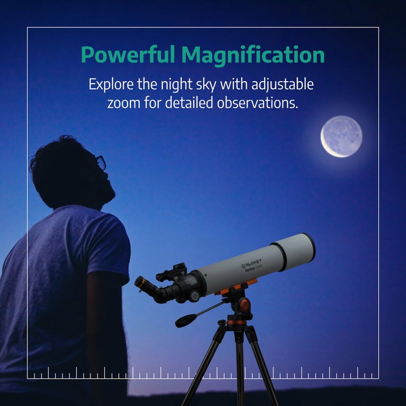 Slokey Discover The World Telescope for Astronomy for Adult Beginners - Profesional, Portable and Powerful 20x-250x - Easy to Mount and Use - Astronomical Telescope for Moon, Planets and Stargazing - Includes a 2-Year Warranty  - Image 2