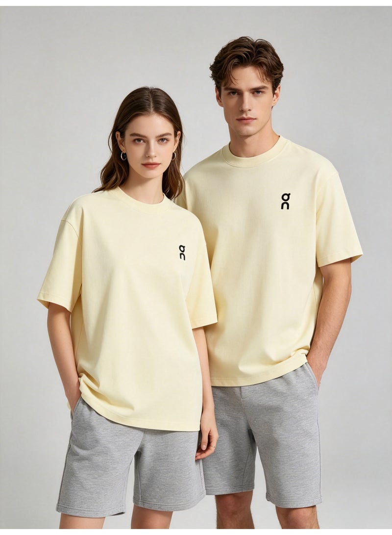 اون راننج On Running basic solid color short-sleeved T-shirts for men and women couples loose casual Joker tops - Image 2