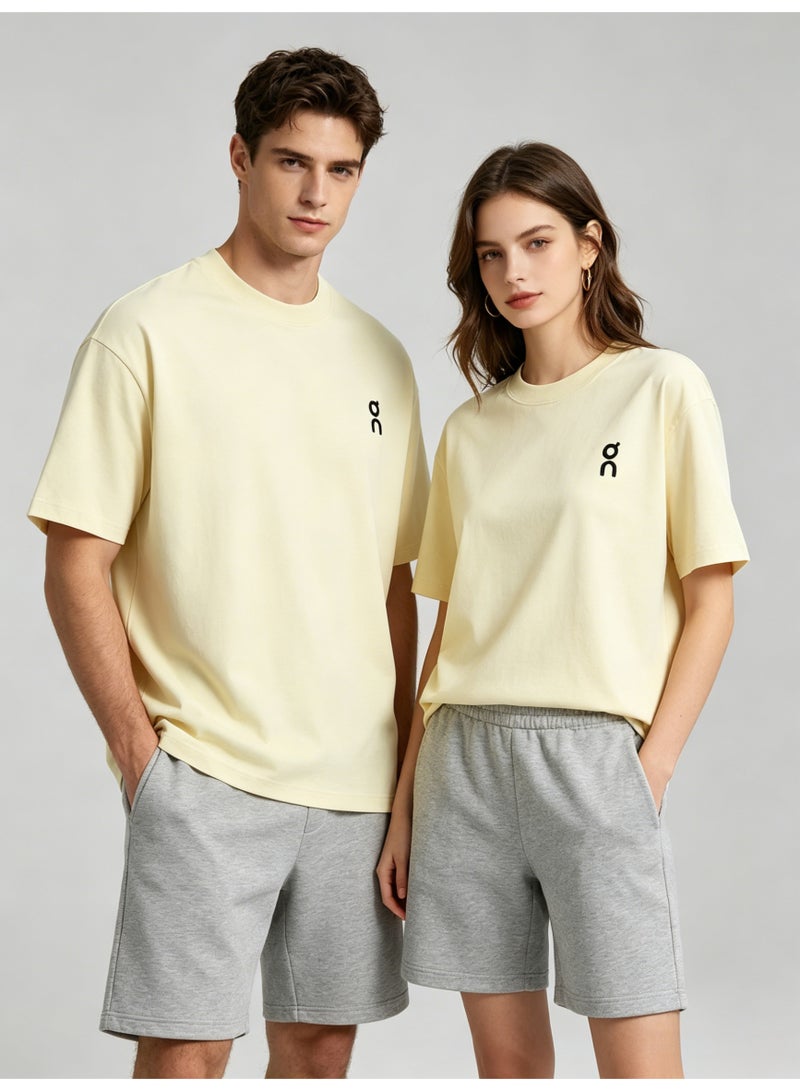 اون راننج On Running basic solid color short-sleeved T-shirts for men and women couples loose casual Joker tops - Image 3