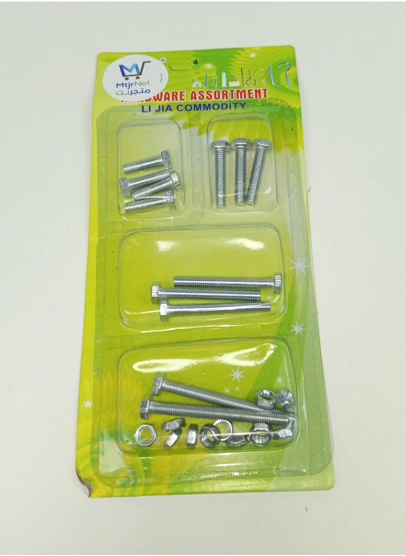MtjrNet - Different Shapes of Nails & Bolt Matching Nut Combination Set Hex Bolt Screw Fastener - Image 1