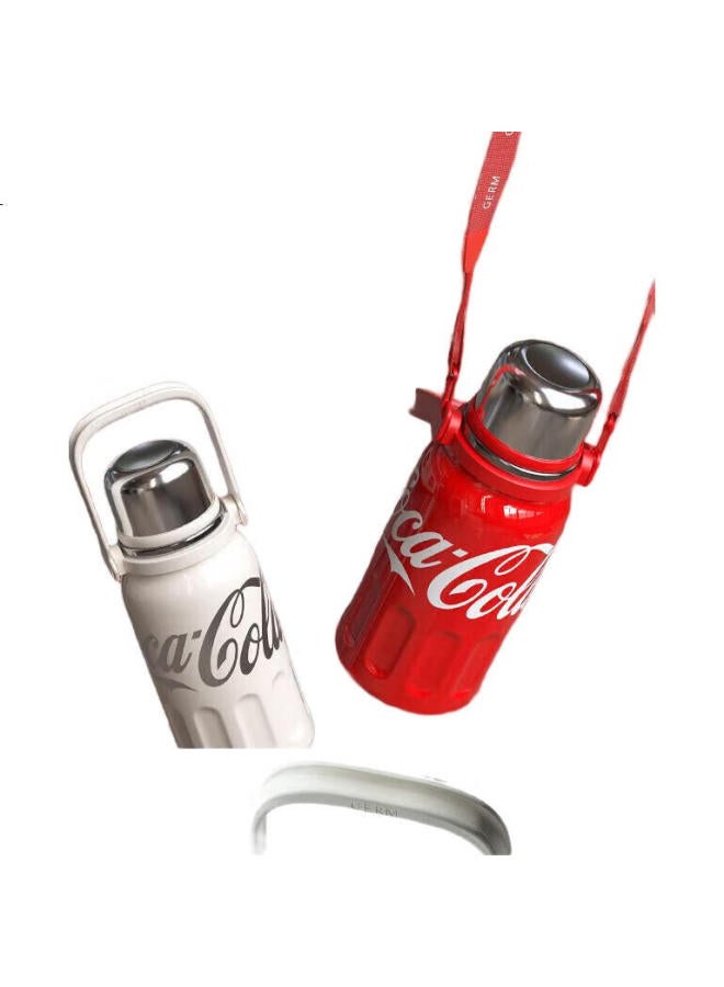 Germ Coca-Cola Insulated Mug, Sports Water Bottle For Men And Women, Large Capacity Car Cup, Student Cup, 1200Ml, Coca-Cola Red - Image 3