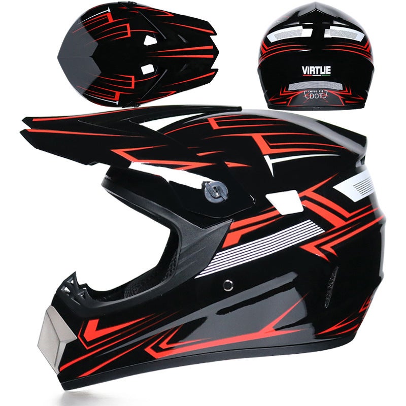 Generic Lightweight Off-Road Motorcycle Helmet with Visor Red Phantom 
