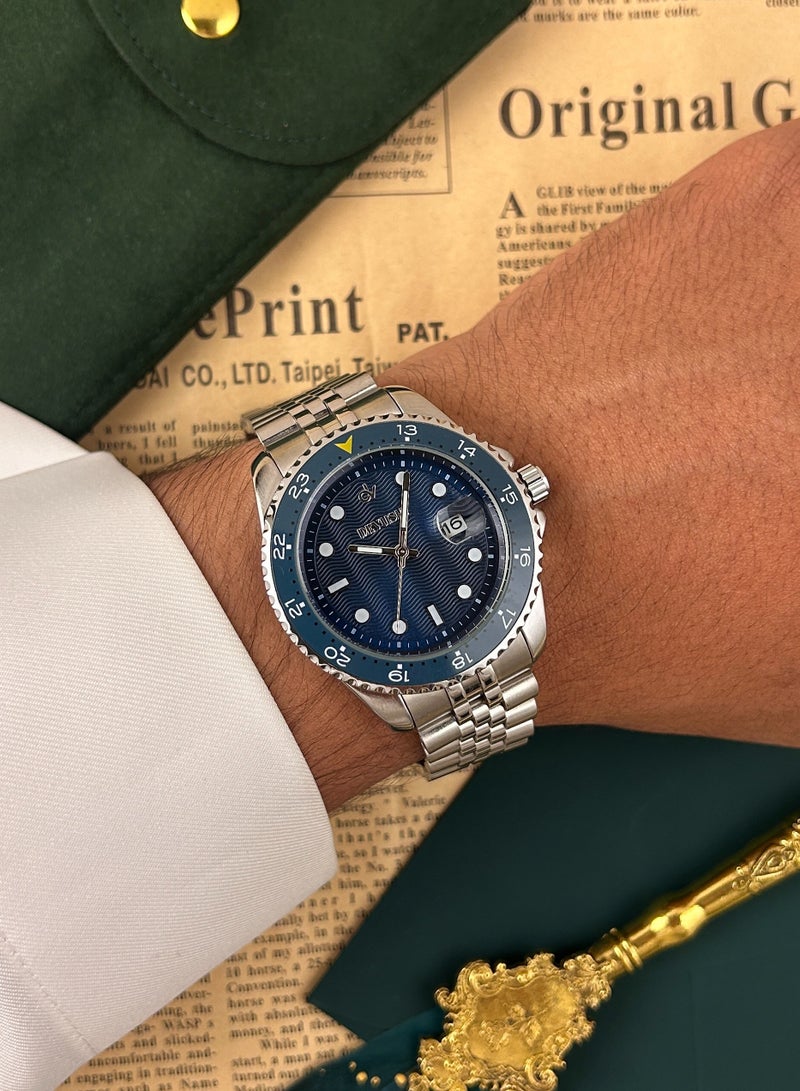 ديفوشي ساعة ديفوشي رجالية فضية كاجوال بستايل رياضي وسوار استيل - Image 3