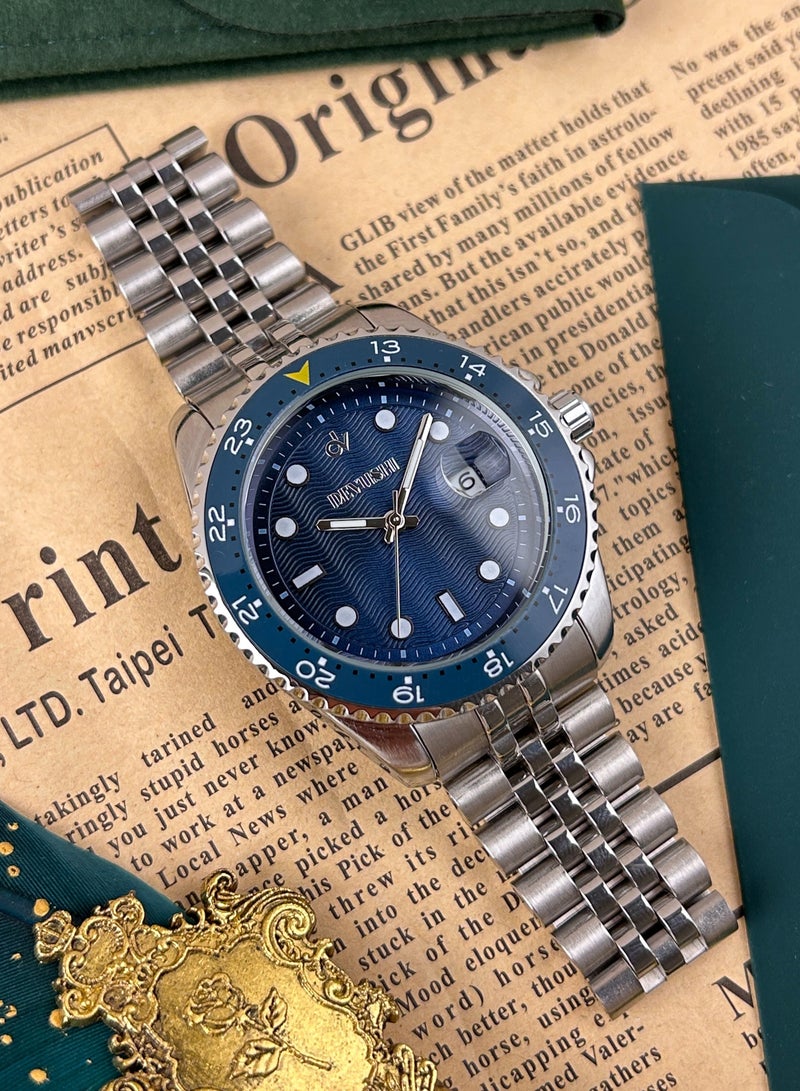 ديفوشي ساعة ديفوشي رجالية فضية كاجوال بستايل رياضي وسوار استيل - Image 2