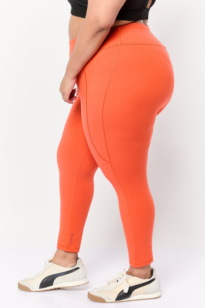 Adidas Women Plus Size Training Leggings, Dark Red - Image 4