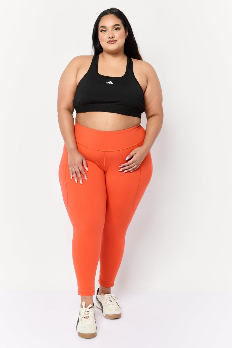 Adidas Women Plus Size Training Leggings, Dark Red - Image 2