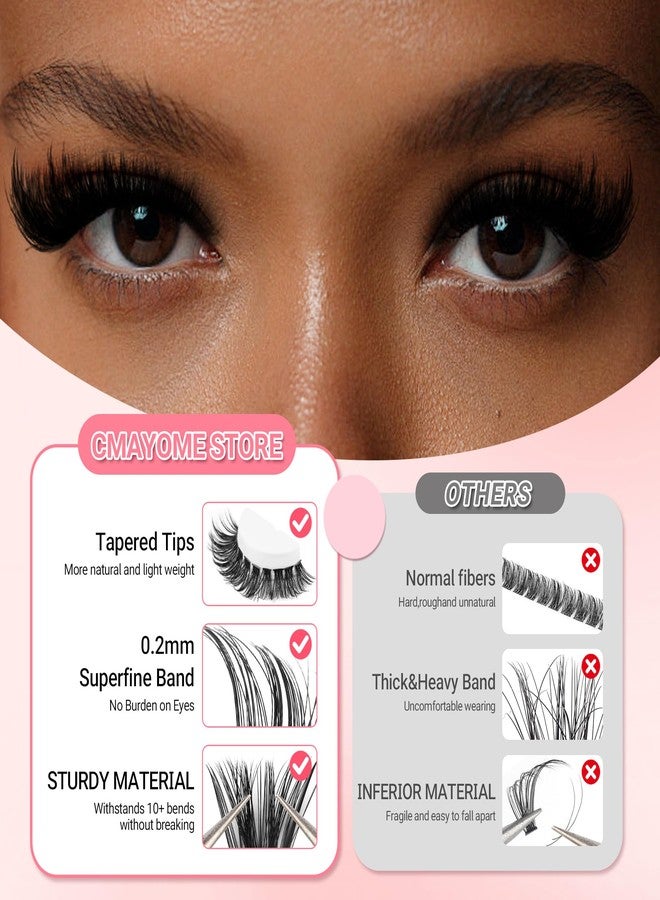CMAYOME Lash Clusters Kit 640Pcs Eyelashes Clusters Extensions Kit Volume Fluffy False Eyelashes(50D+60D+80D+100D) DIY Individual Lashes with Bond&Seal,Remover, Tweezers - Image 1