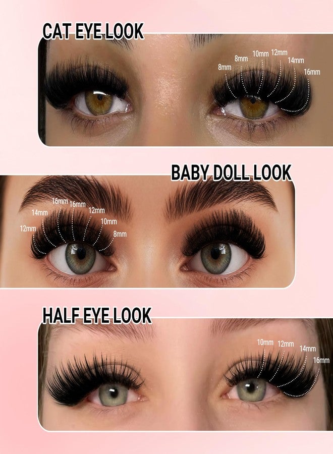 CMAYOME Lash Clusters Kit 640Pcs Eyelashes Clusters Extensions Kit Volume Fluffy False Eyelashes(50D+60D+80D+100D) DIY Individual Lashes with Bond&Seal,Remover, Tweezers - Image 4