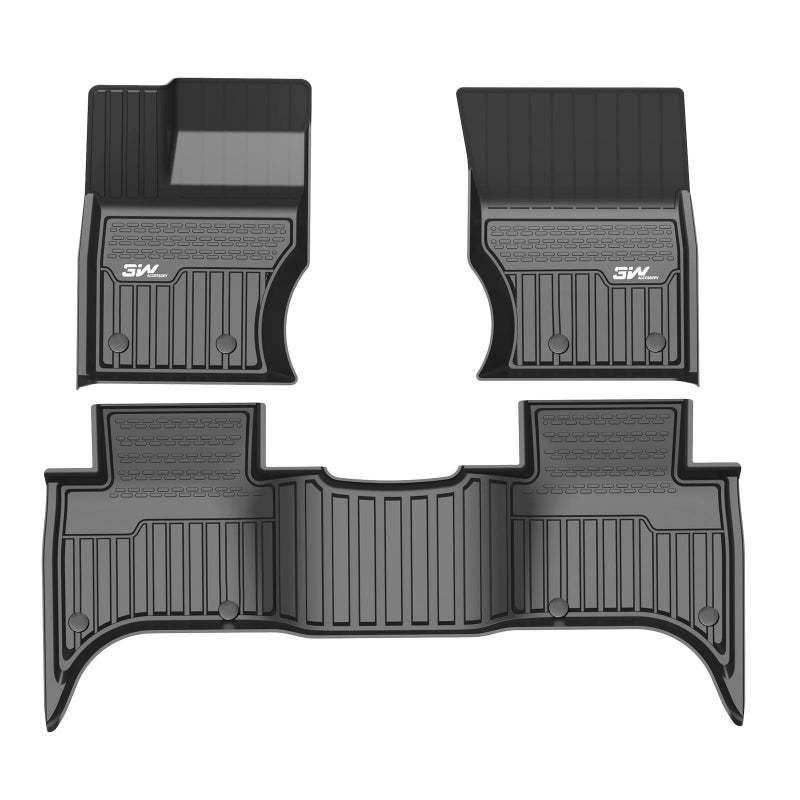 3W Floor Mats Fit Range Rover Sport 2014-2022(Not for Range/Land Rover Discovery Sport) TPE All Weather Custom Fit for Land Rover Sport 1st and 2nd Row Full Set Car Liners - Black - Image 1