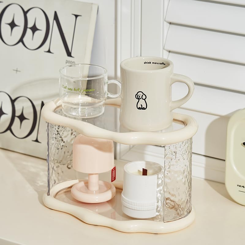 ffk Bathroom Countertop Organizer, 2 Tier Bathroom Organizer and Storage, Acrylic Vanity Organizer Standing Holder Shelf, Perfume Makeup Skincare Cosmetic Desk Organizer for Bedroom Dressing Table, White - Image 5