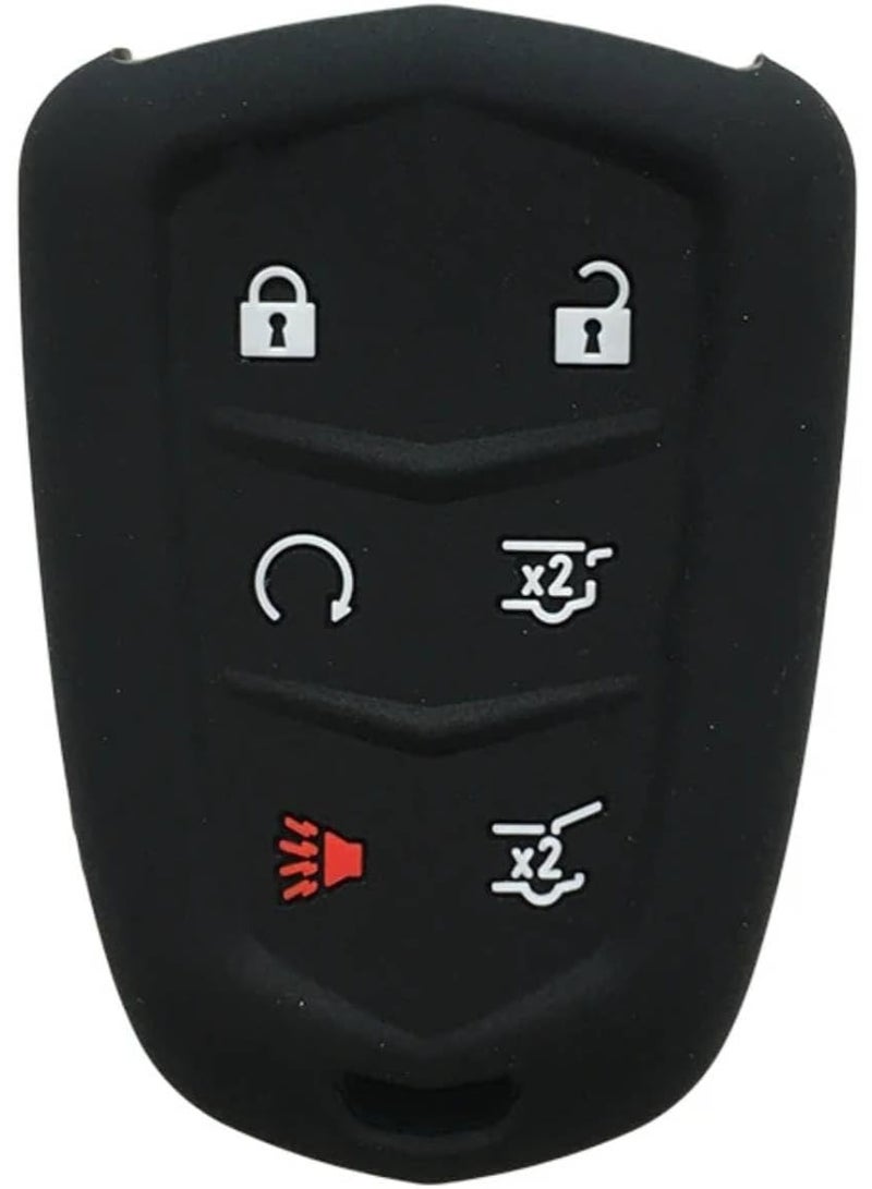 SOLDOUT 6 Button Silicone Keyless Entry Remote Car Smart Key Fob Shell Cover Soft Rubber Protective Case Compatible with Cadillac Escalade - Image 1