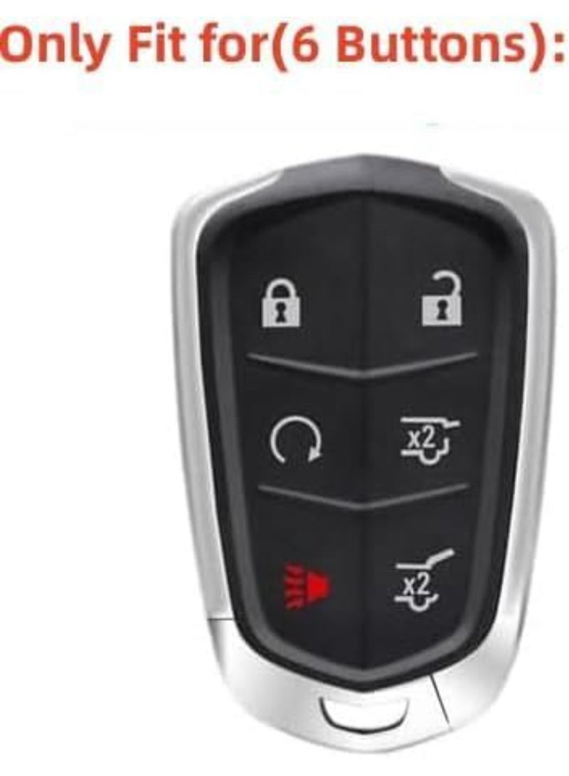 SOLDOUT 6 Button Silicone Keyless Entry Remote Car Smart Key Fob Shell Cover Soft Rubber Protective Case Compatible with Cadillac Escalade - Image 3