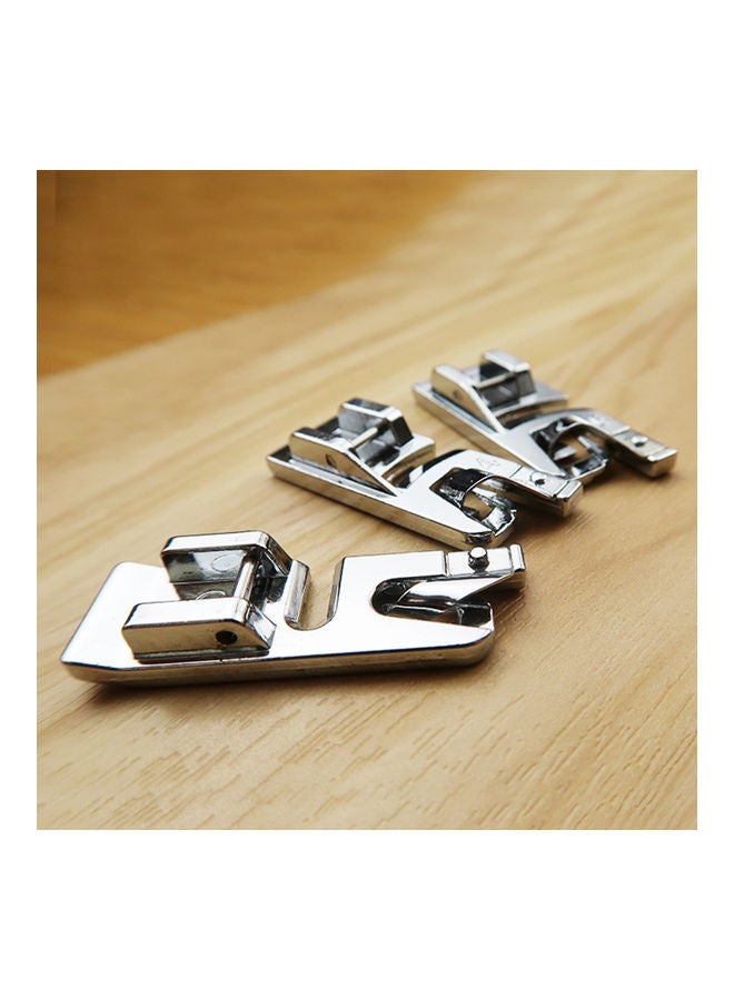NIBEMINENT 3-Piece Narrow Rolled Hem Sewing Machine Foot Tool Set Silver - Image 3