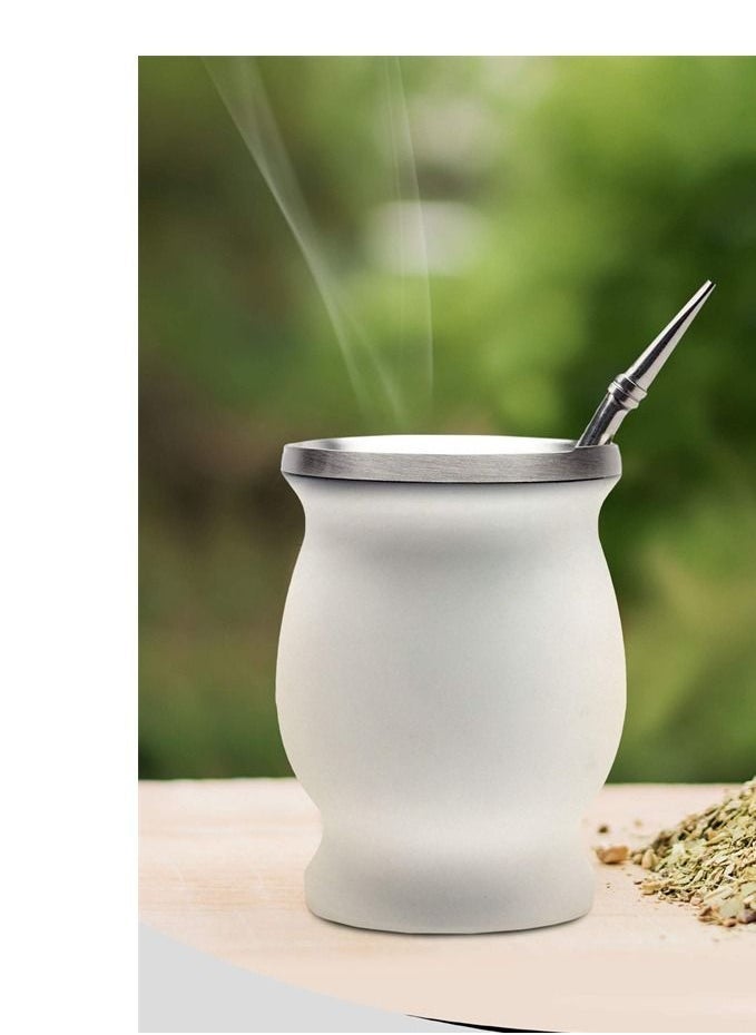 إكسفور أبيض الفولاذ المقاوم للصدأ كأس الترمس مزدوجة الجدار سهلة لغسل المنزل - Image 1