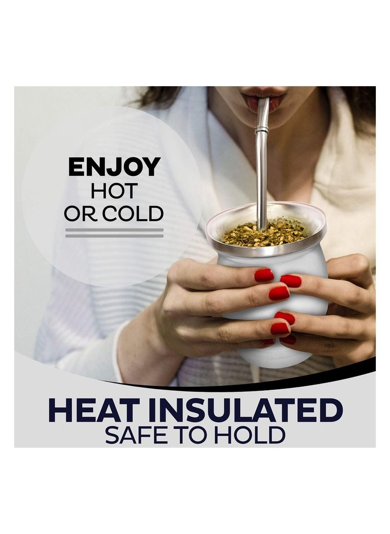 إكسفور أبيض الفولاذ المقاوم للصدأ كأس الترمس مزدوجة الجدار سهلة لغسل المنزل - Image 5