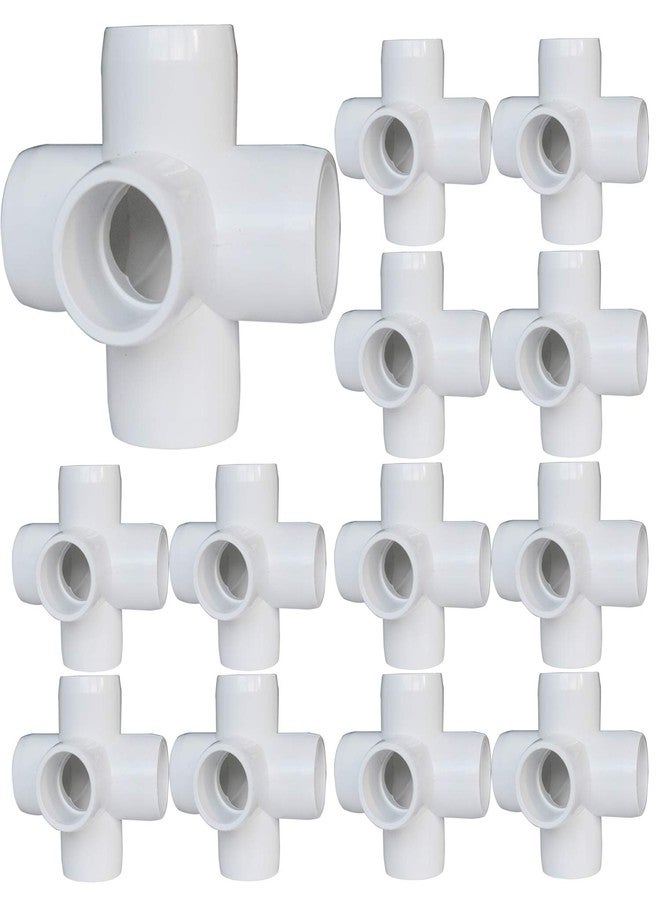 Evadow 12Pack 5-Way Elbow PVC Fittings, Heavy Duty 1/2Inch Side Outlet Tees, Furniture Grade Corner Fittings for Building PVC Furniture Greenhouse Shed Pipe Fittings Tent Connection - Image 1