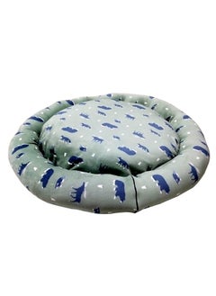 Dog Round Shape Bed Ultra Soft Ethnic Velvet Dog Bed | Cat Bed | Puppies Puppy Bed | Rabbit Bed Non-Slip Bottom (Green Color-Medium) - pzsku/Z38FC2E8FB8921544F23CZ/45/_/1728312570/661b2067-67f4-48e0-b2e4-6d7f32d2c495