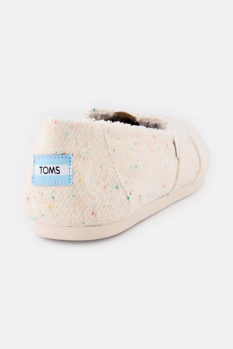 TOMS Women Alpargata Speckled Twill Slip On Casual Shoes, Beige - Image 3