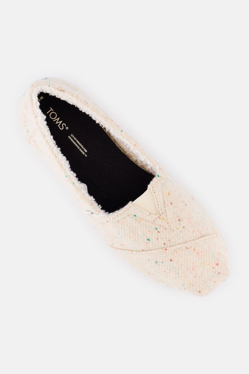 TOMS Women Alpargata Speckled Twill Slip On Casual Shoes, Beige - Image 4