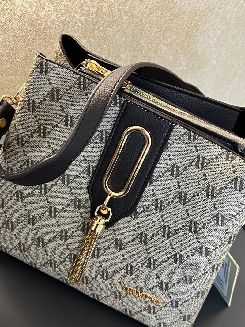 Armine ARM.361.VZ Special Color Konbin Leather Ladies Handbag Designed as Hand and Shoulder Bag  - Image 4