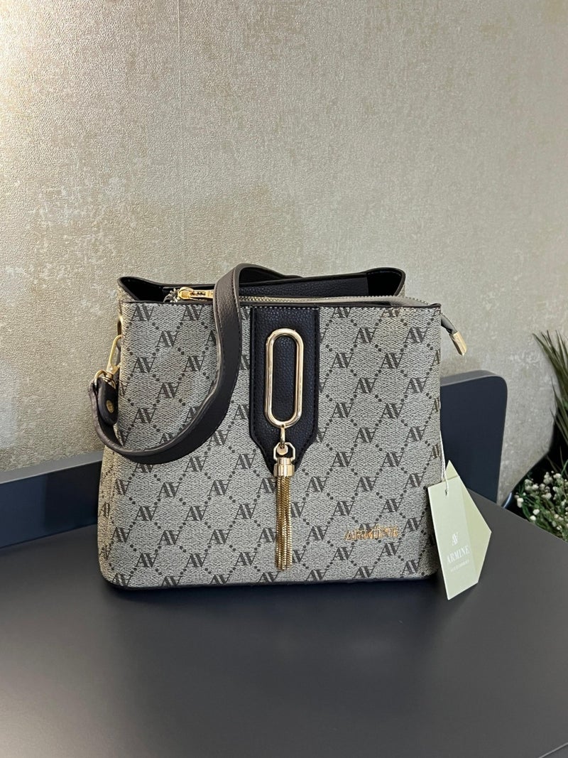 Armine ARM.361.VZ Special Color Konbin Leather Ladies Handbag Designed as Hand and Shoulder Bag  - Image 2
