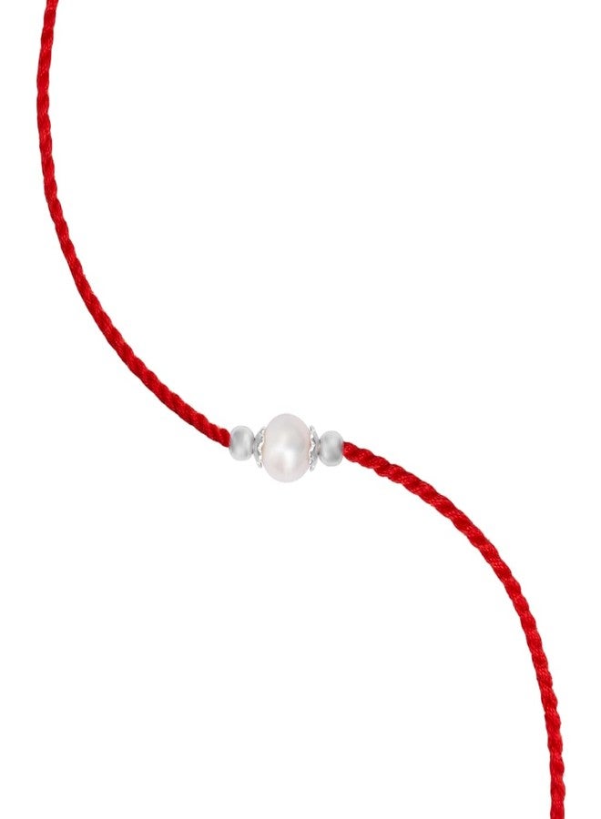 ZAVYA Men's 925 Sterling Silver Freshwater Pearl Freshwater Pearl Rhodium Plating Silver Rakhi | Rakhi for Brother- Rakshabandhan | Gift for Men & Boys |1 Year Plating Warranty - Image 5