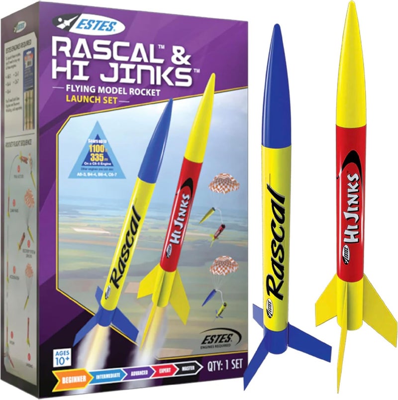 Estes Rascal & Hi Jinks Flying Model Rocket Launch Set - Image 1