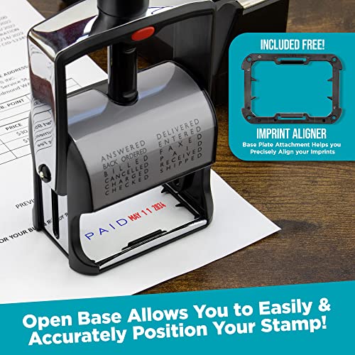 MaxMark 2024 Heavy Duty Date Phrase Stamp, Large Date Size - Exclusive 12-Year Band - Red Ink - Image 3