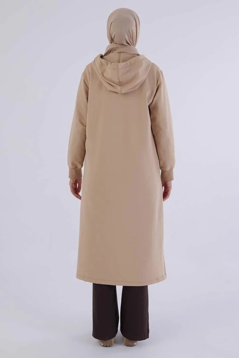 Allday Beige-Decigive Embroidered Sweat Cardigan