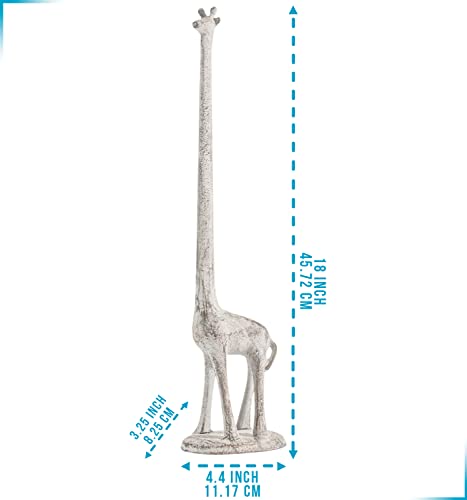 Comfify Giraffe Paper Towel Holder for Kitchen or Decorative Toilet Paper Stand for Bathroom - Unique Antique, Vintage, Whimsical Animal Design Roll Dispenser for Home Decor - Antique White - Image 2