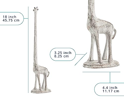 Comfify Giraffe Paper Towel Holder for Kitchen or Decorative Toilet Paper Stand for Bathroom - Unique Antique, Vintage, Whimsical Animal Design Roll Dispenser for Home Decor - Antique White - Image 3