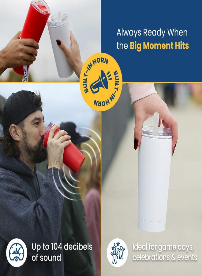 Loud Cup The LoudCup Blow Horn Tumbler, Cheer & Sip 2-in-1 Reusable Water Bottle with Built-In Horn for Sports Games, Tailgates, Parties & Events, BPA-Free, 16 oz, Panther Pink - Image 5