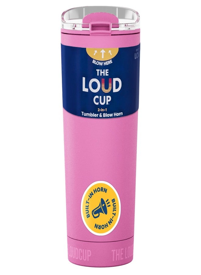 Loud Cup The LoudCup Blow Horn Tumbler, Cheer & Sip 2-in-1 Reusable Water Bottle with Built-In Horn for Sports Games, Tailgates, Parties & Events, BPA-Free, 16 oz, Panther Pink - Image 1