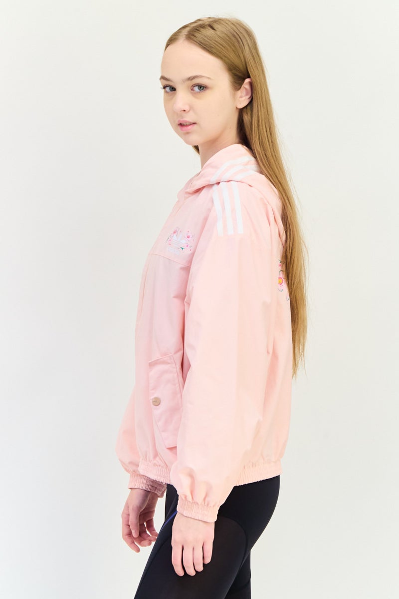 adidas Originals Women Sportswear Fit Long Sleeve Outdoor Windbreaker Jacket, Pink  - Image 3