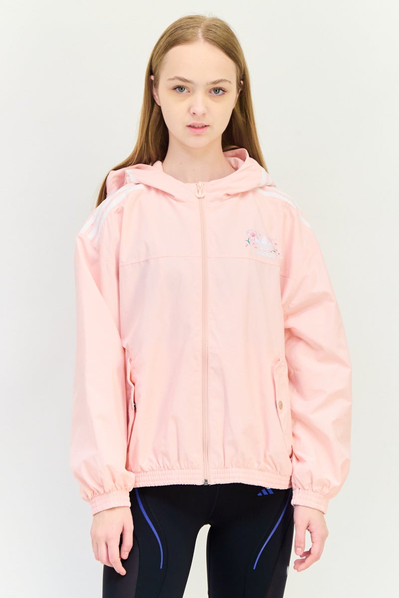 adidas Originals Women Sportswear Fit Long Sleeve Outdoor Windbreaker Jacket, Pink  - Image 1