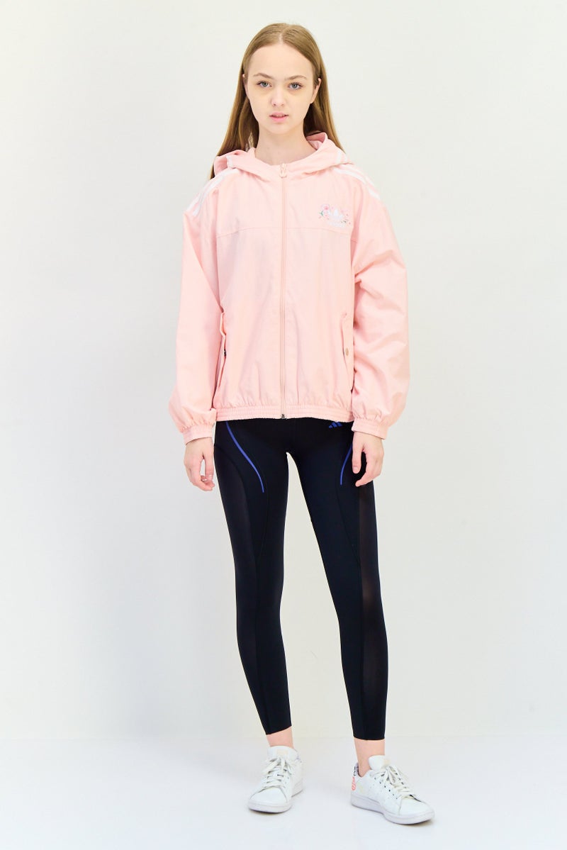 adidas Originals Women Sportswear Fit Long Sleeve Outdoor Windbreaker Jacket, Pink  - Image 4