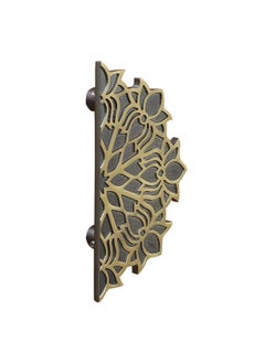 Two Moustaches Two Moustaches Lotus Flower On Corners Style 6 Inches Brass Door Handle Pair For Main Door,Antique Door Handles,Wardrobe Handles,Handles For Glass Doors,Standard,Pack Of 2 - Brass,Pull Handle  - Image 1