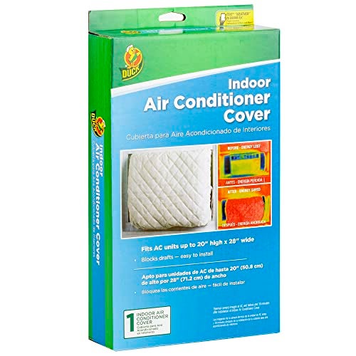 Duck Brand Indoor Air Conditioner Cover, White, 20 x 28 Inches, 284430 - Image 1