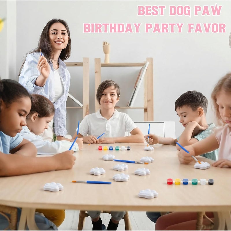 سيمقوينغ 20 مجموعة دينا��ور يونيكورن حورية البحر دونات حيوانات الغابة كائن فضائي عدة رسم DIY قرع رجل ثلج سيراميك ارسم تماثيلك الخاصة حرف جص غير مطلية لهدايا الحفلة (بصمة قدم) - Image 5